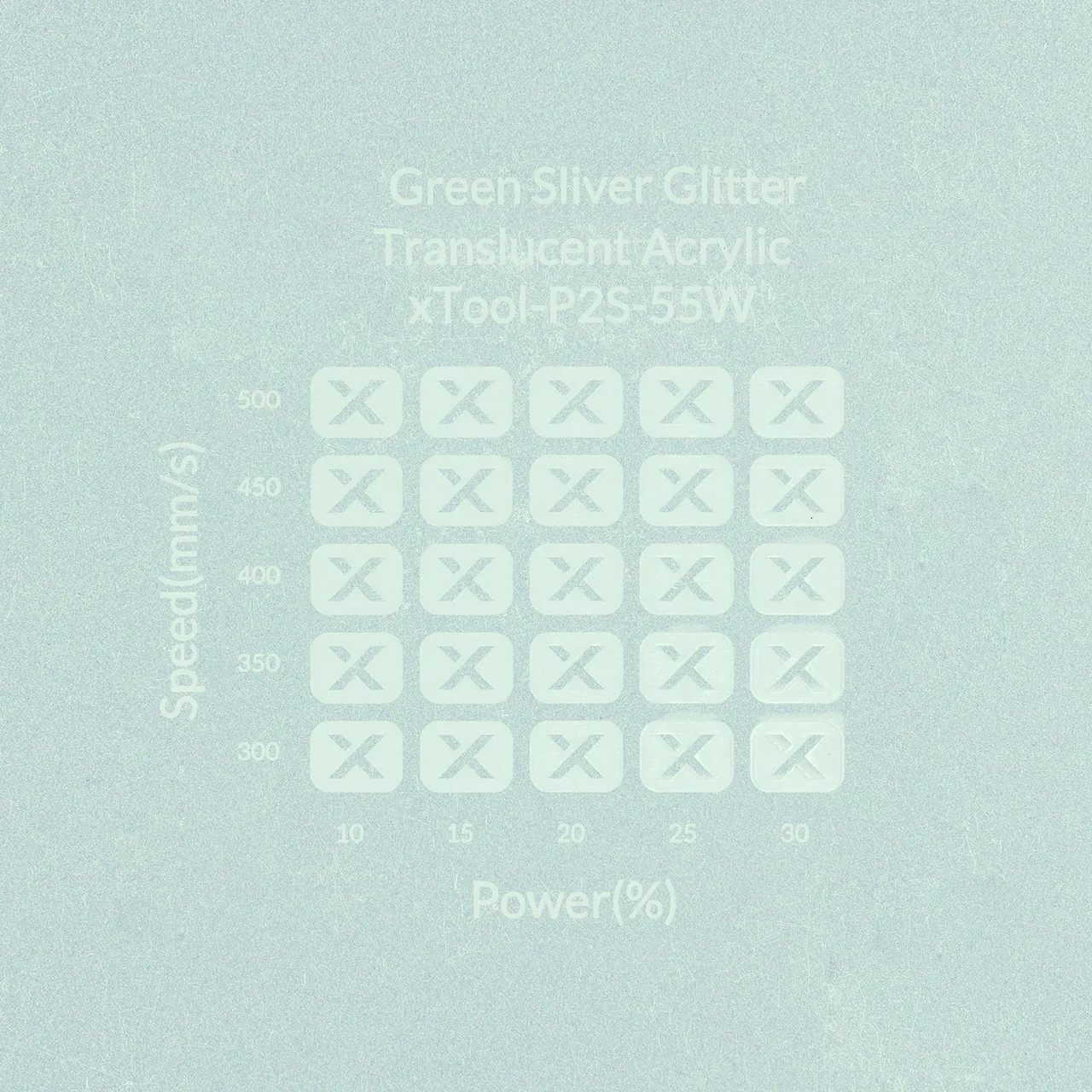 1/8"(3mm) Green Silver Glitter Translucent Acrylic test grid
