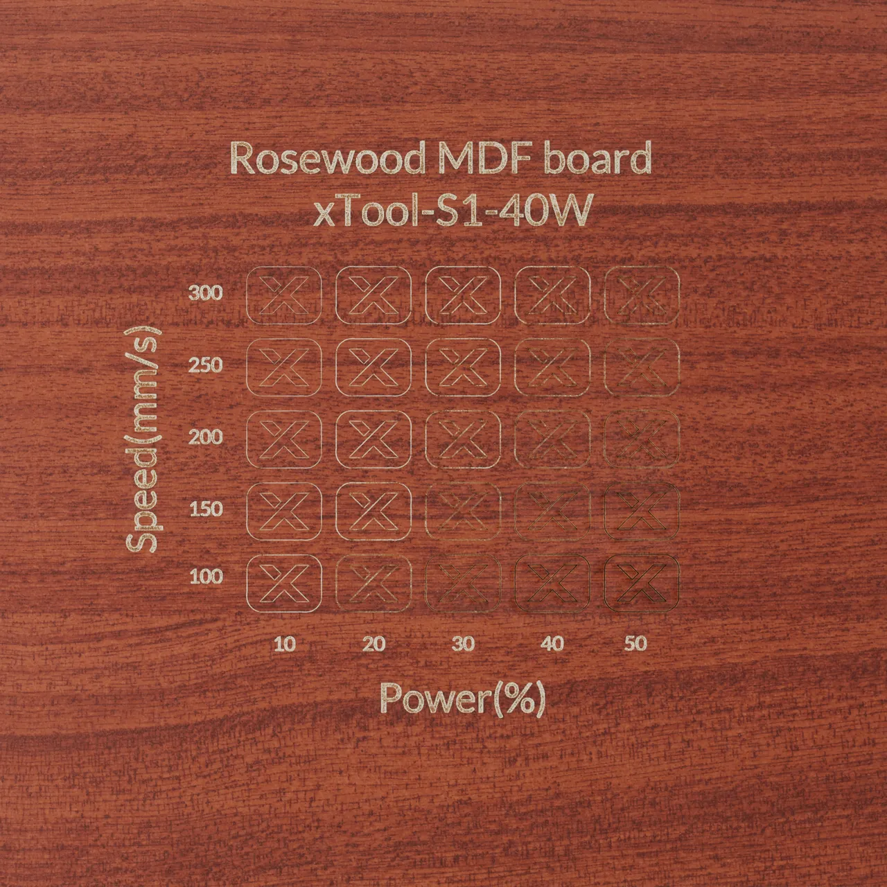 1/8"(3mm) Faux Rosewood MDF Board test grid