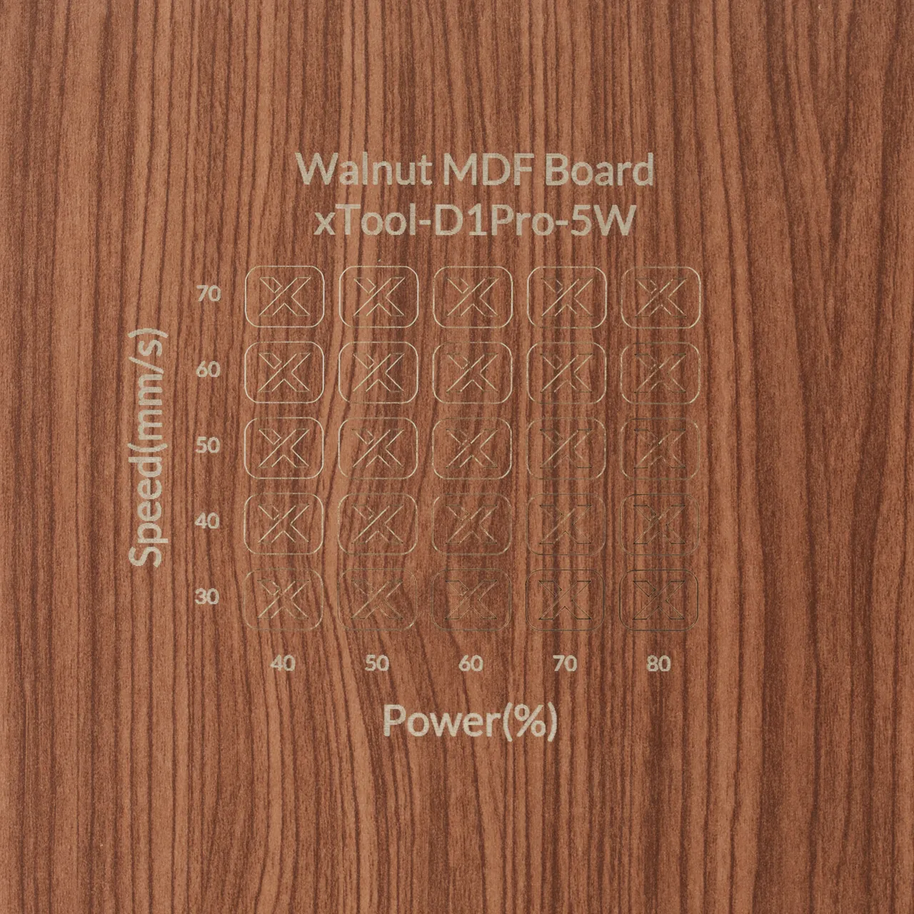 1/8"(3mm) Faux Walnut MDF Board test grid
