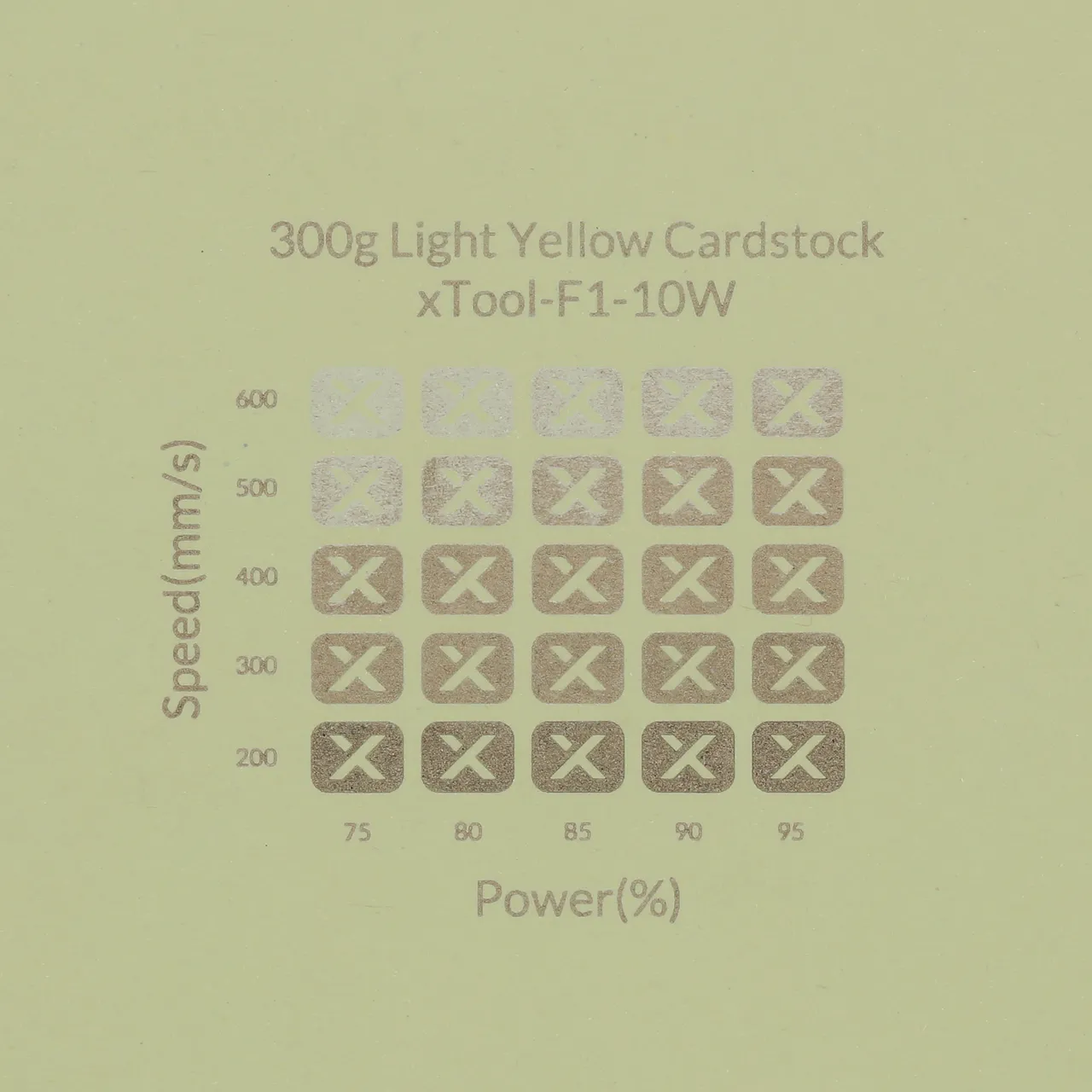 Light Yellow Cardstock-9oz(300g) test grid