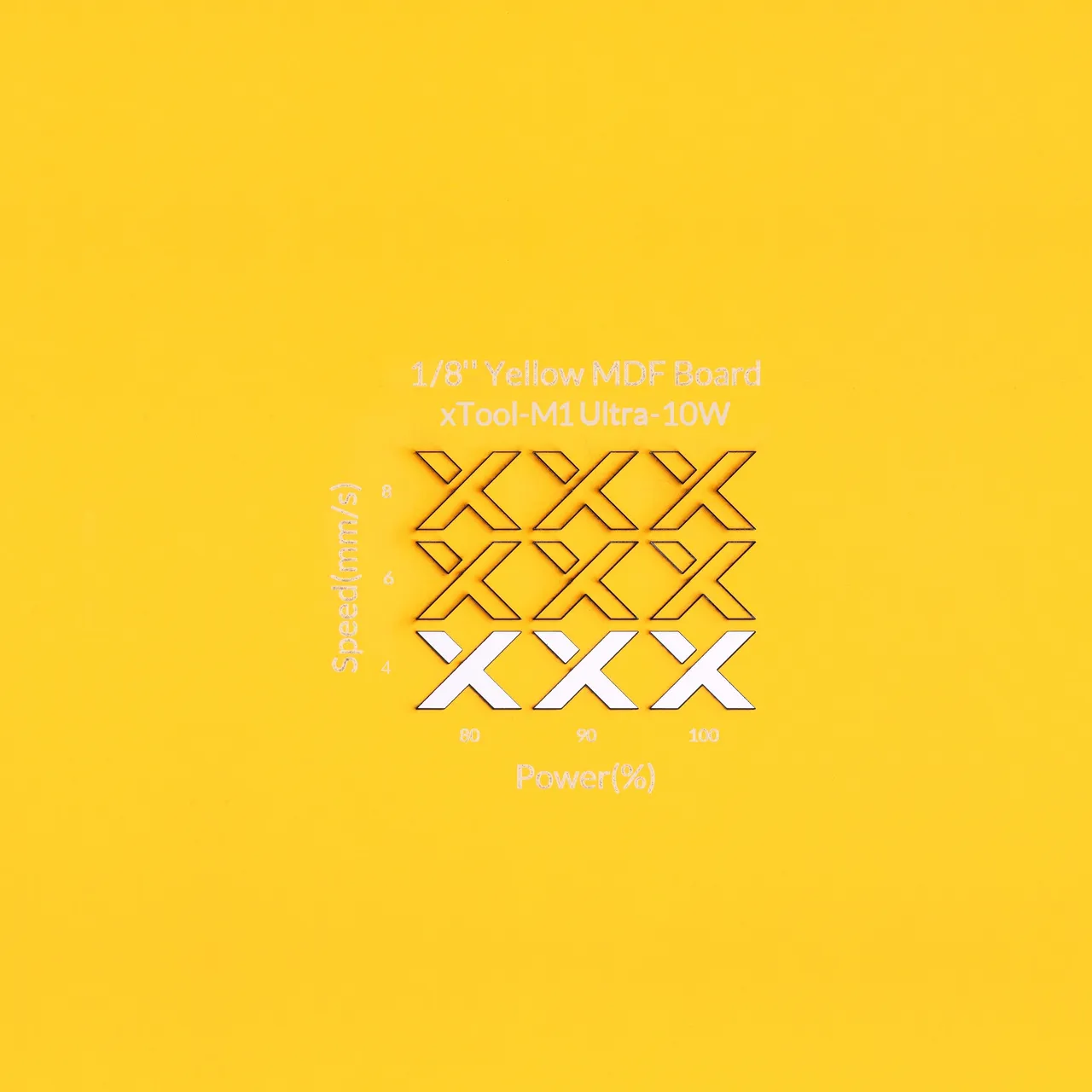 1/8"(3mm) Yellow MDF Board test grid