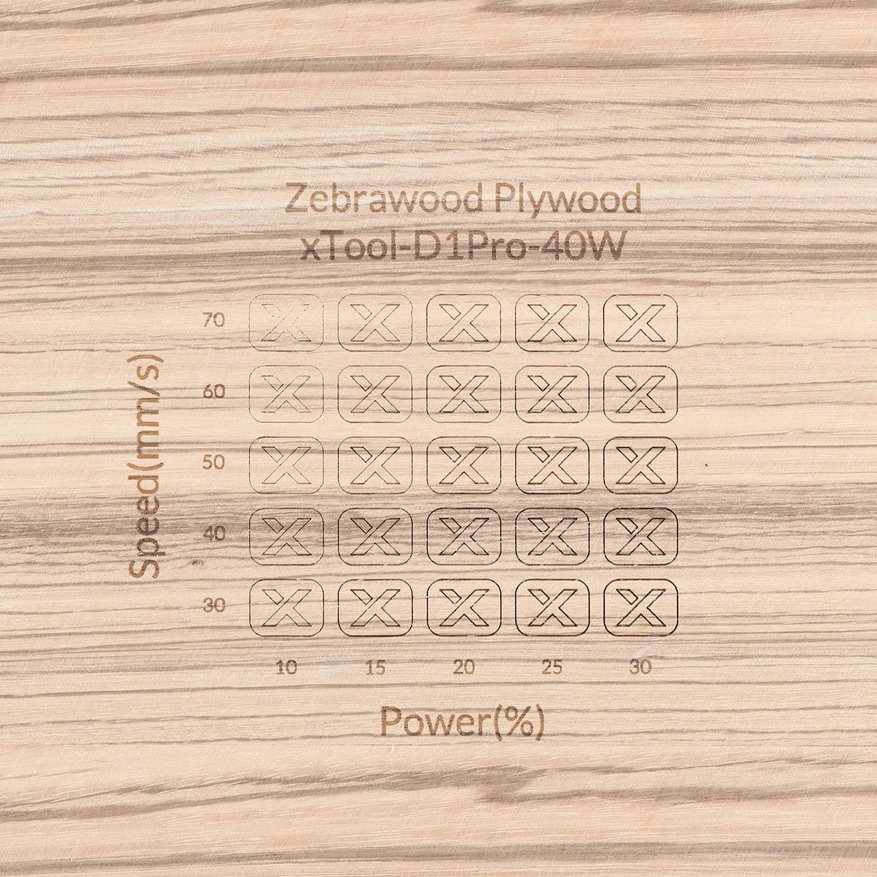 1/8"(3mm) Zebrawood Plywood test grid