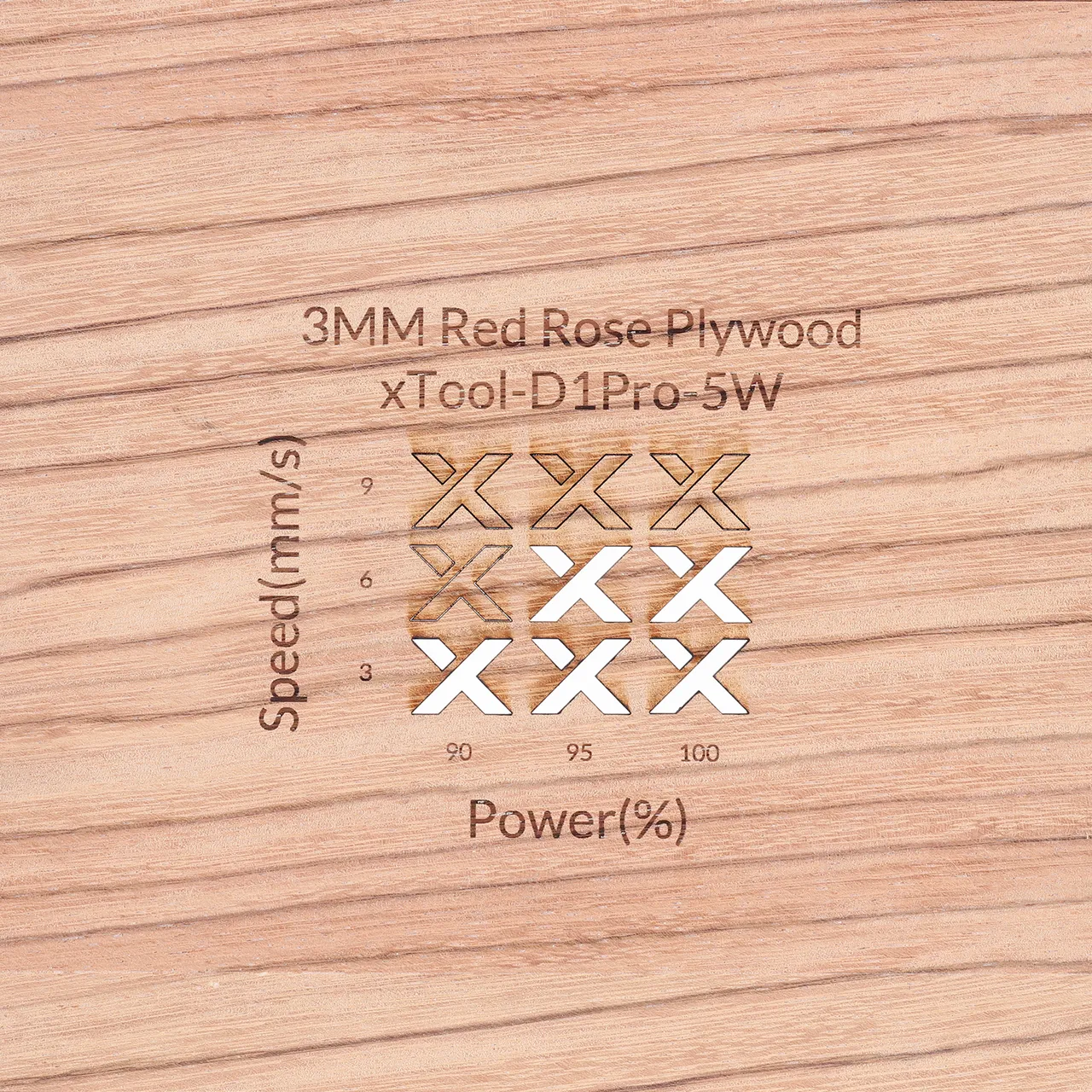 1/8"(3mm) Red Rose Plywood test grid