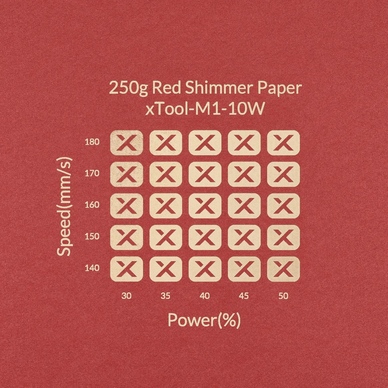Red Shimmer Paper-7oz(250g) test grid