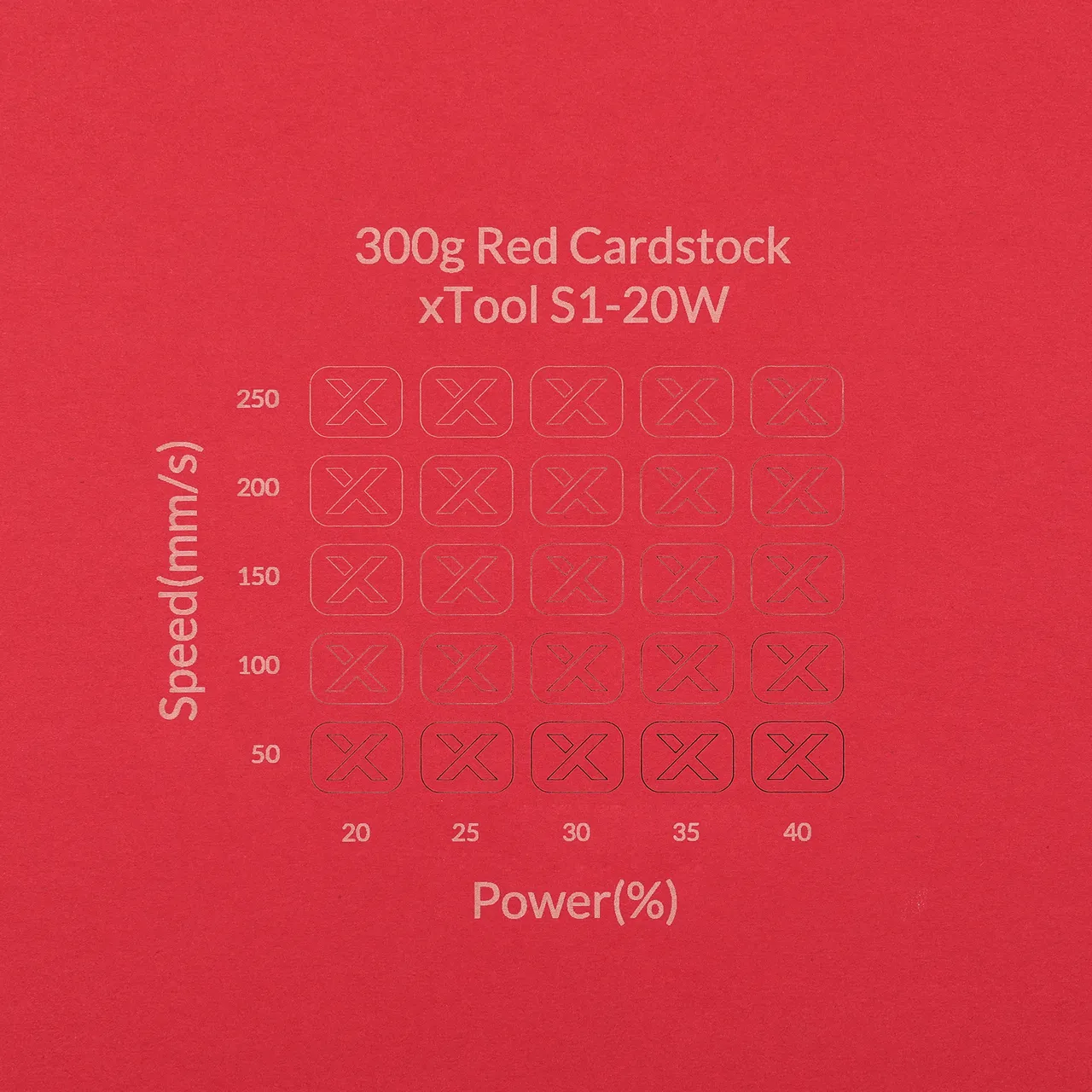 Red Cardstock-9oz(300g) test grid