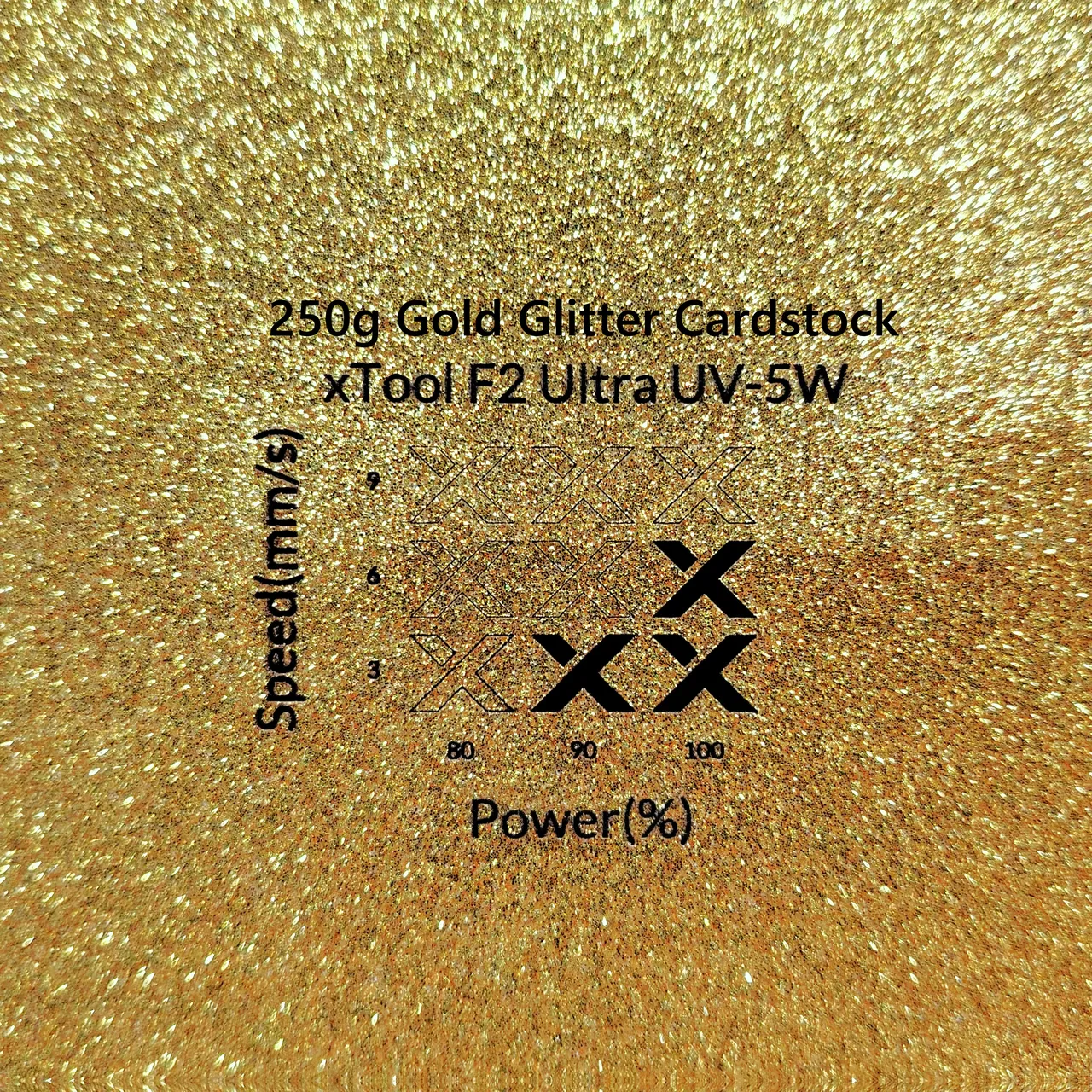 Gold Glitter Cardstock-7oz(250g) test grid