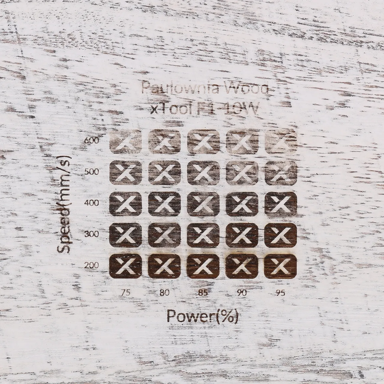 Distressed White Painted Paulownia Wood test grid