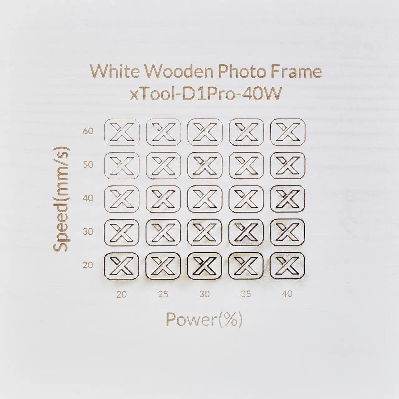 White Painted Pine Wood test grid