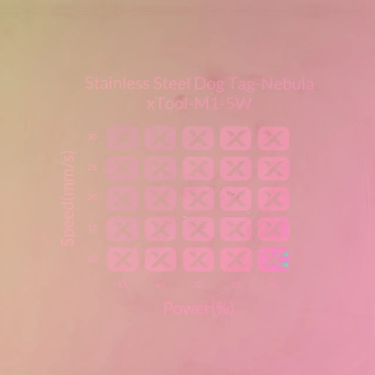 Nebula Stainless Steel Bone Dog Tag test grid