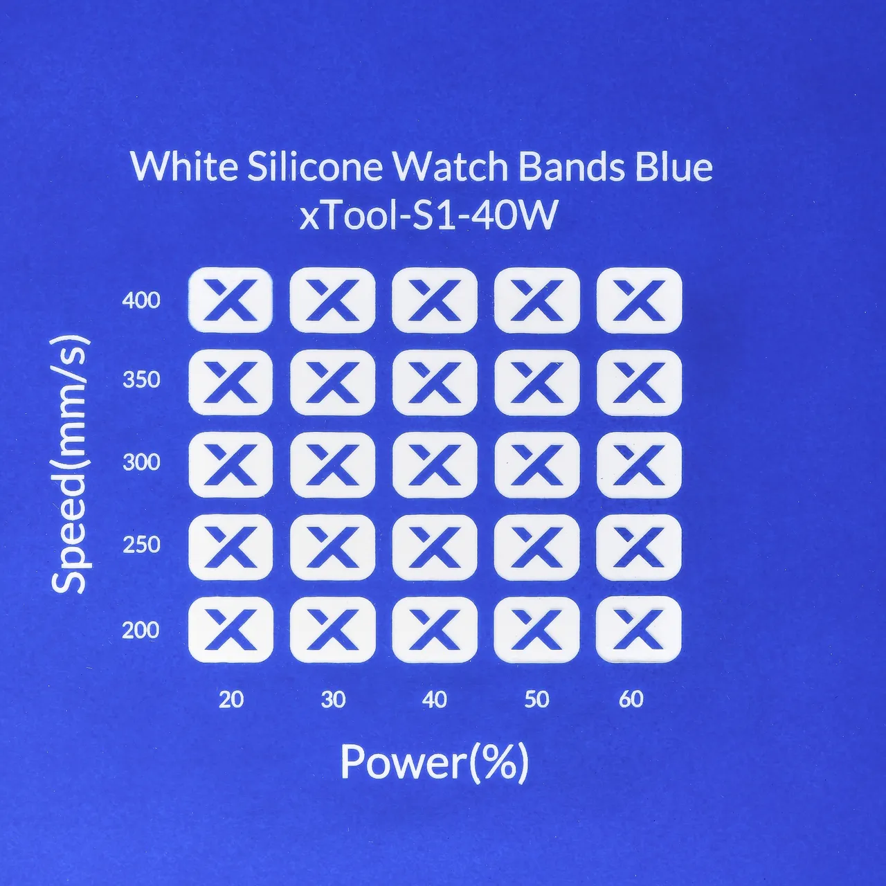 White Silicone Watch Bands Blue test grid