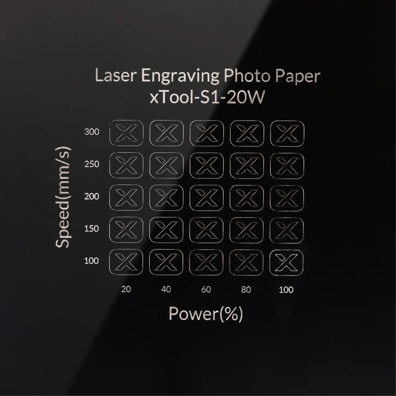 Laser Engraving Photo Paper test grid