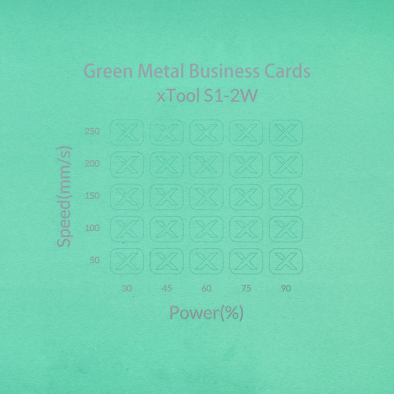 Green Metal Business Card test grid