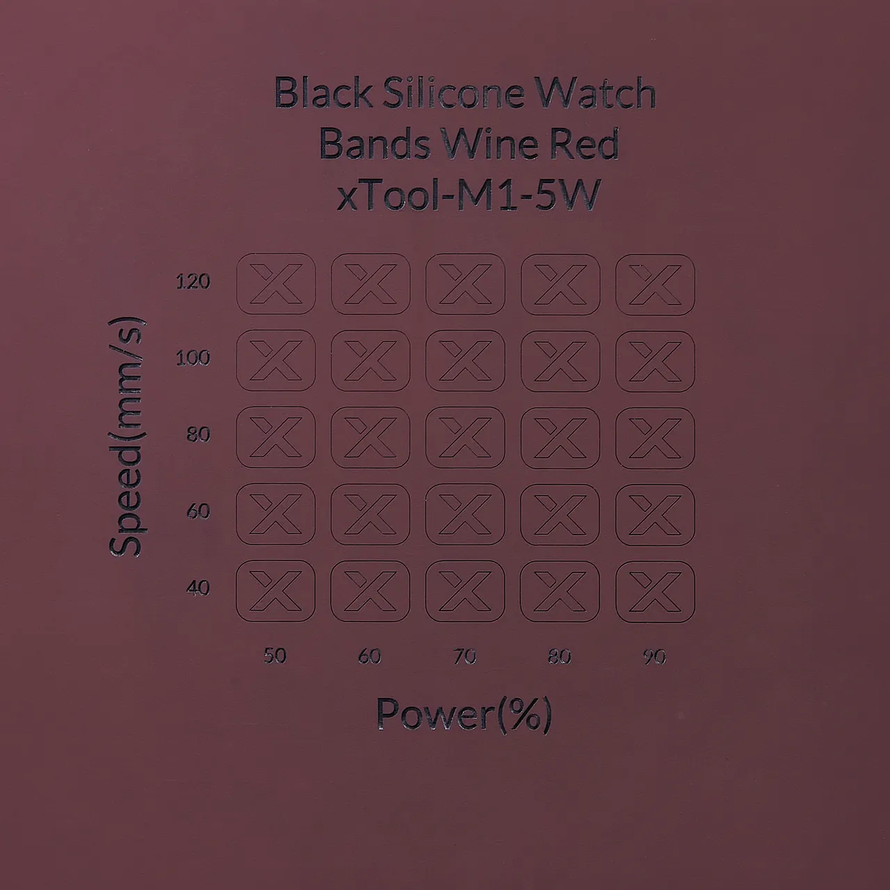 Black Silicone Watch Bands Wine Red test grid