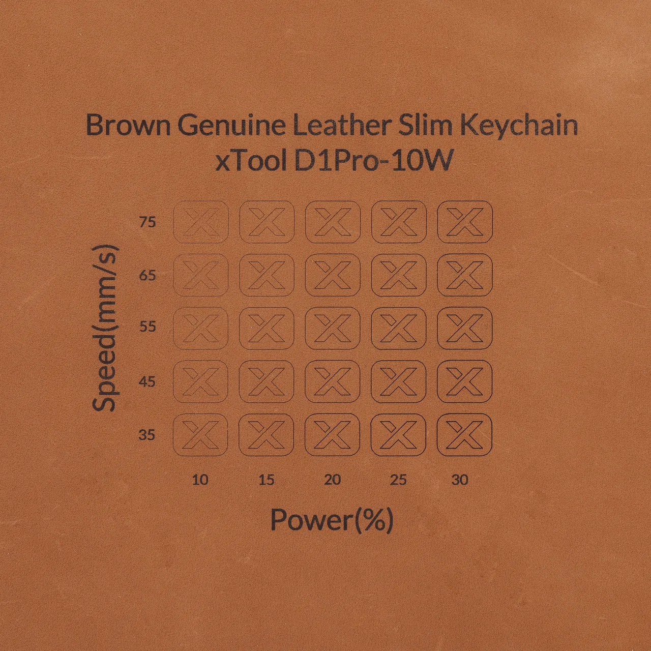 Brown Top Grain Cowhide Leather test grid