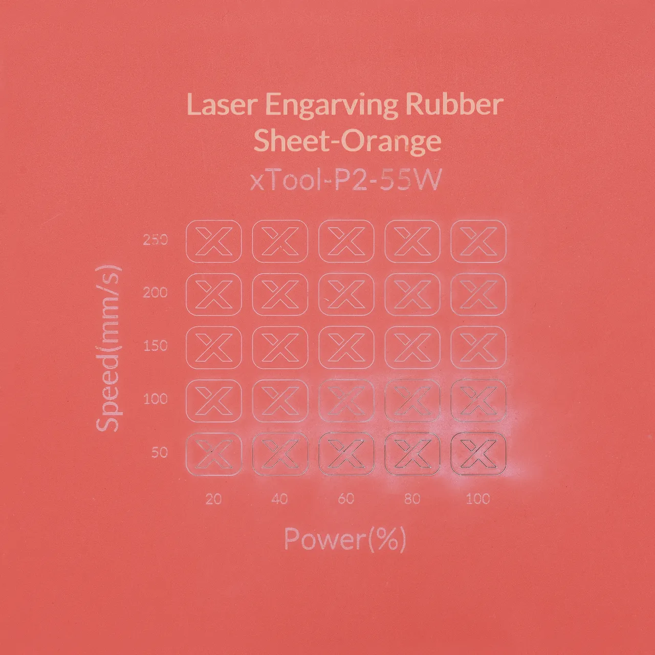 Orange Laser Engraving Rubber Sheet test grid