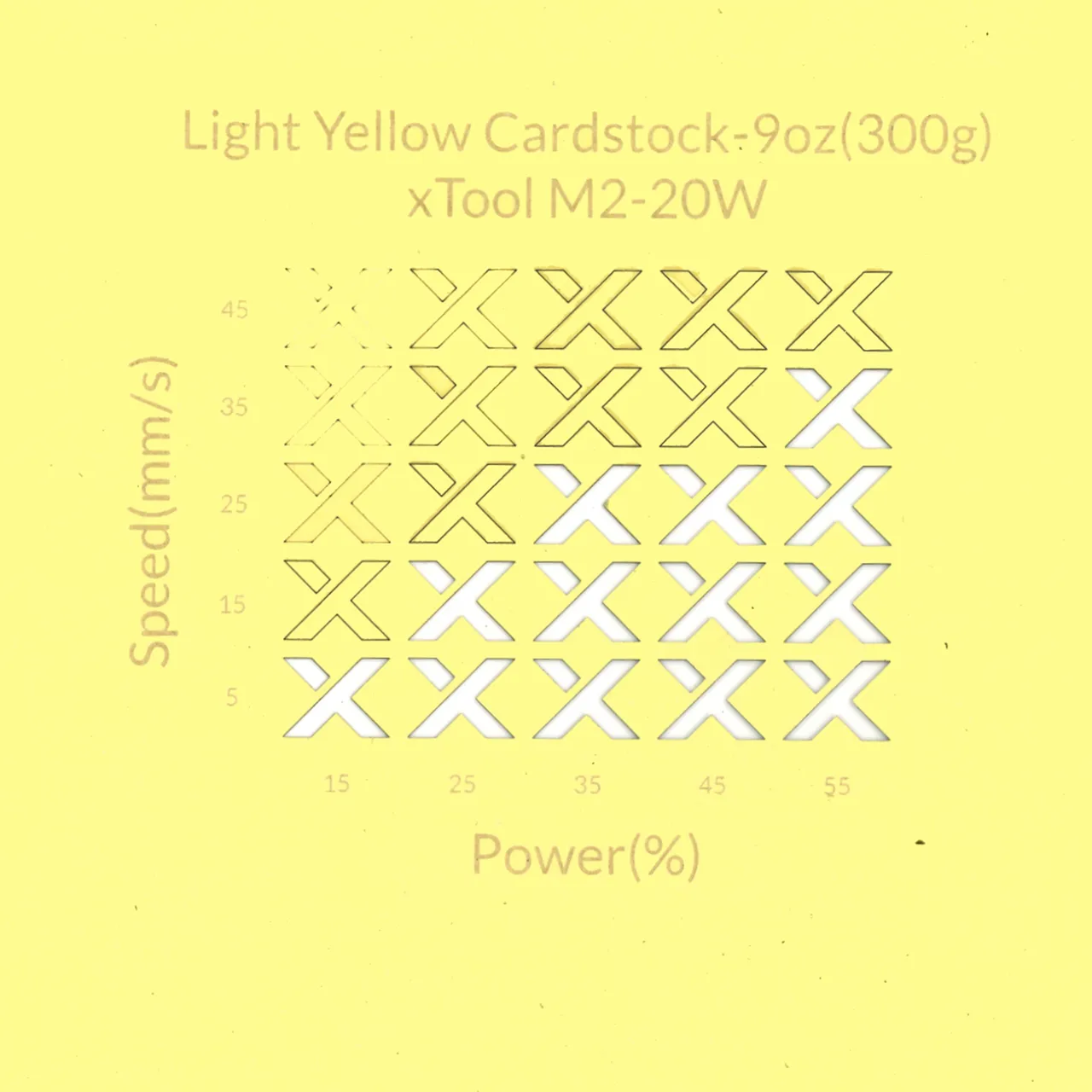 Light Yellow Cardstock-9oz(300g) test grid