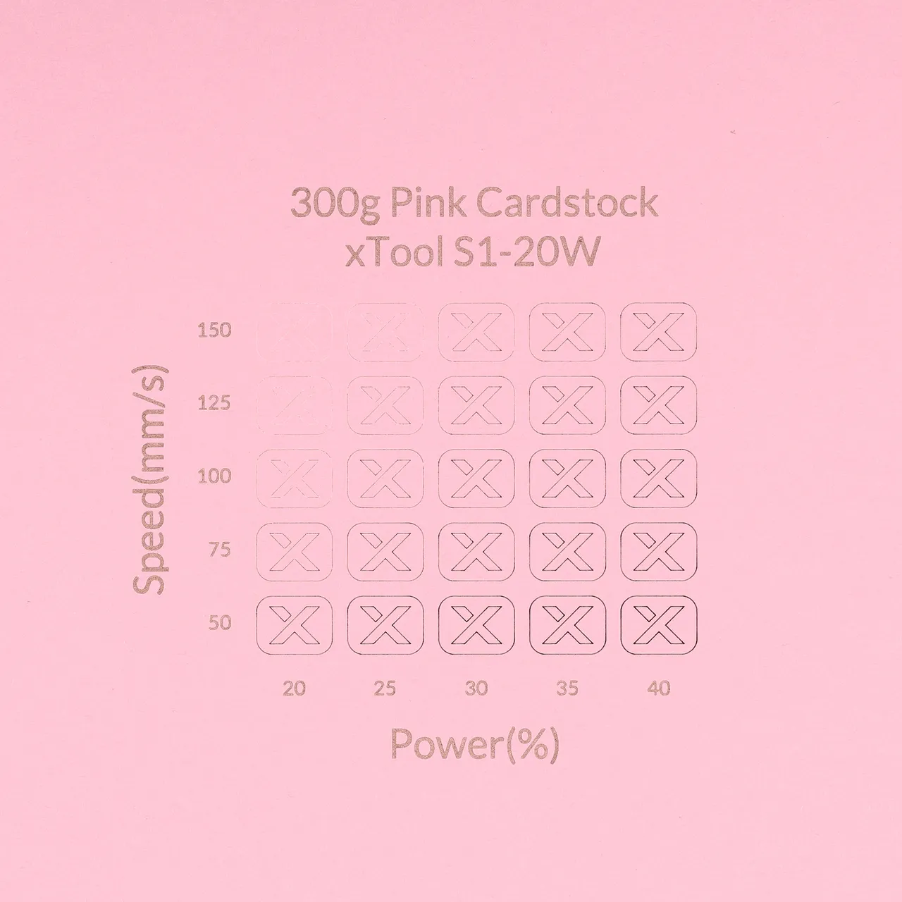 Pink Cardstock-9oz(300g) test grid
