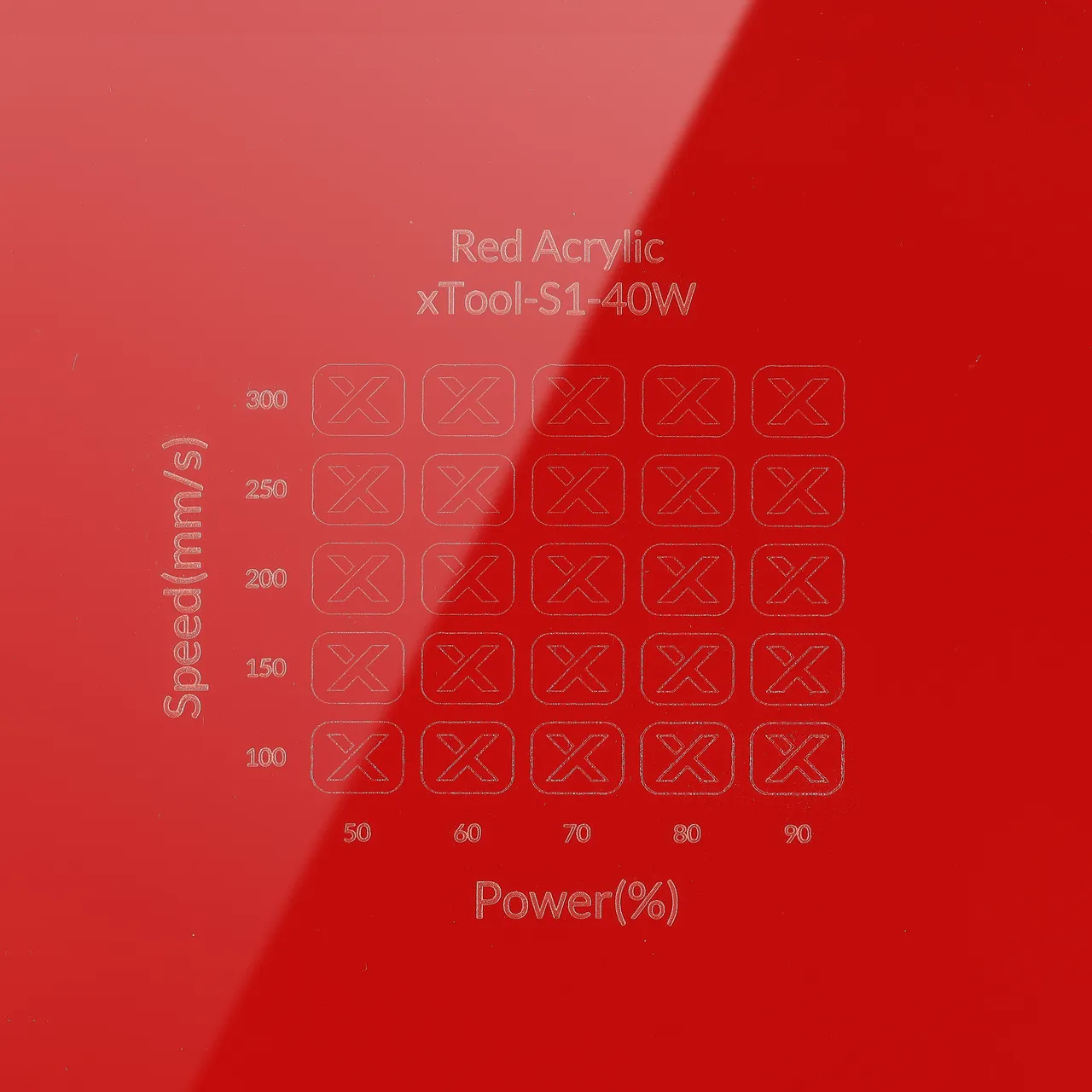 1/8"(3mm) Red Acrylic test grid
