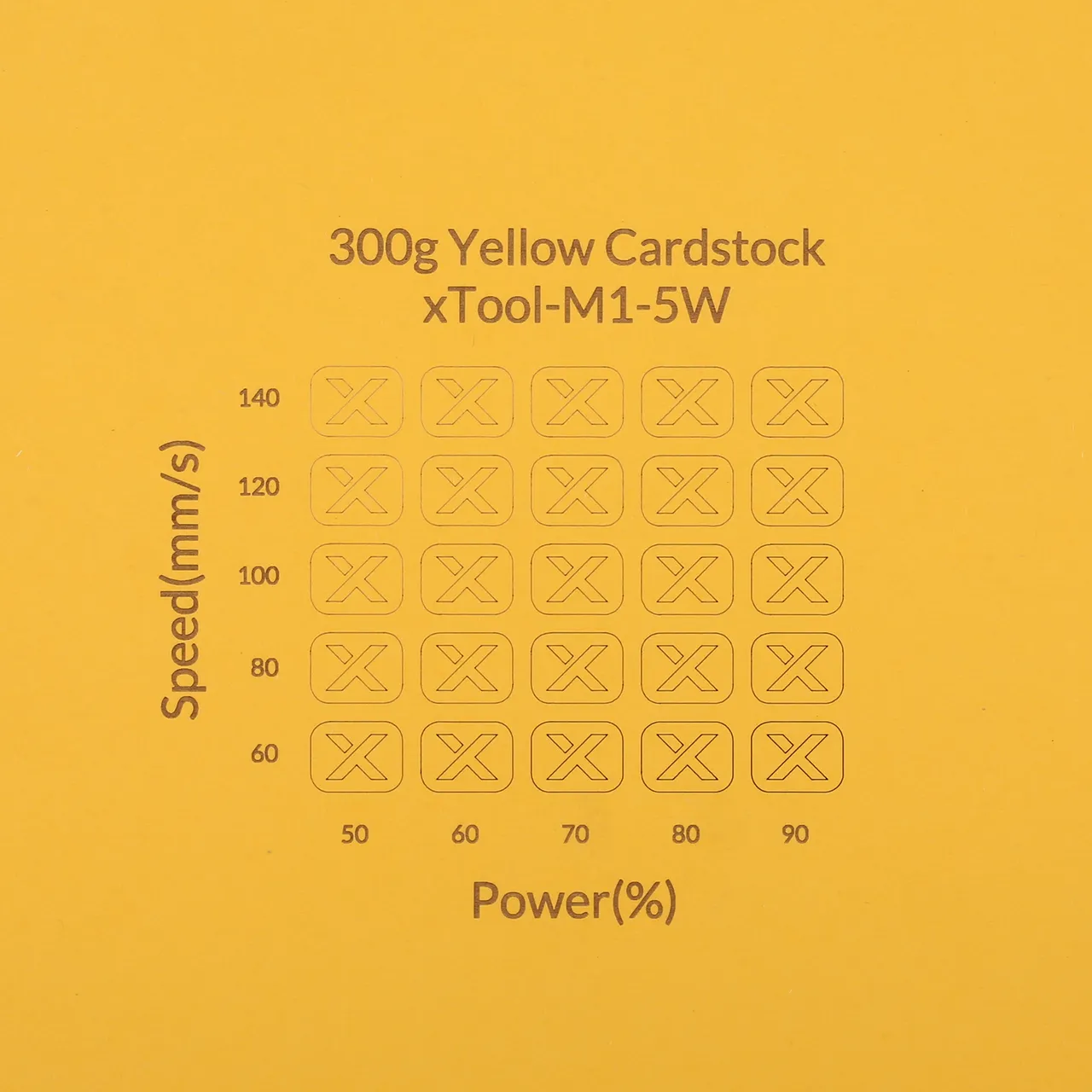 Yellow Cardstock-9oz(300g) test grid