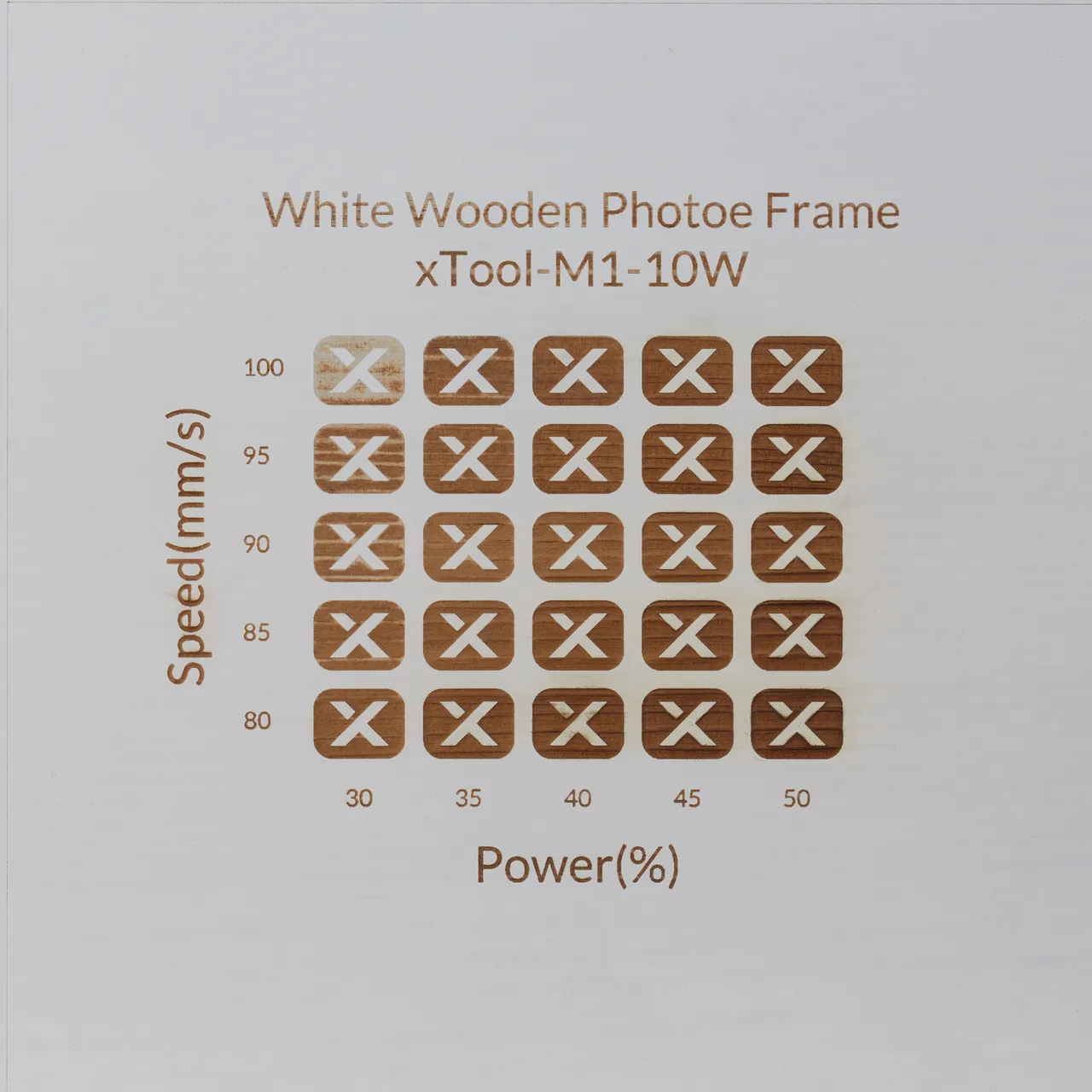 White Painted Pine Wood test grid