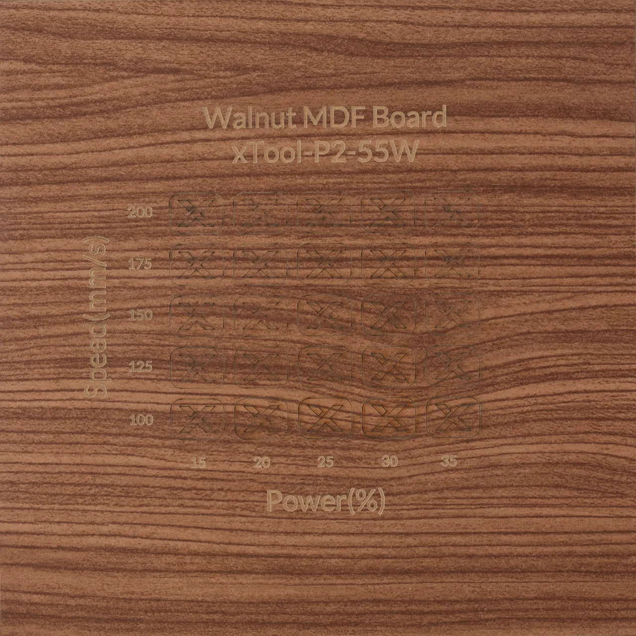 1/8"(3mm) Faux Walnut MDF Board test grid
