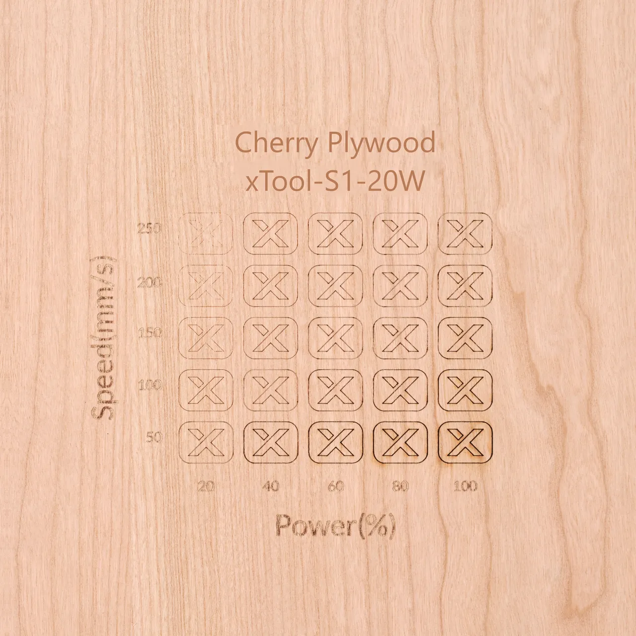 1/8"(3mm) Cherry Plywood test grid