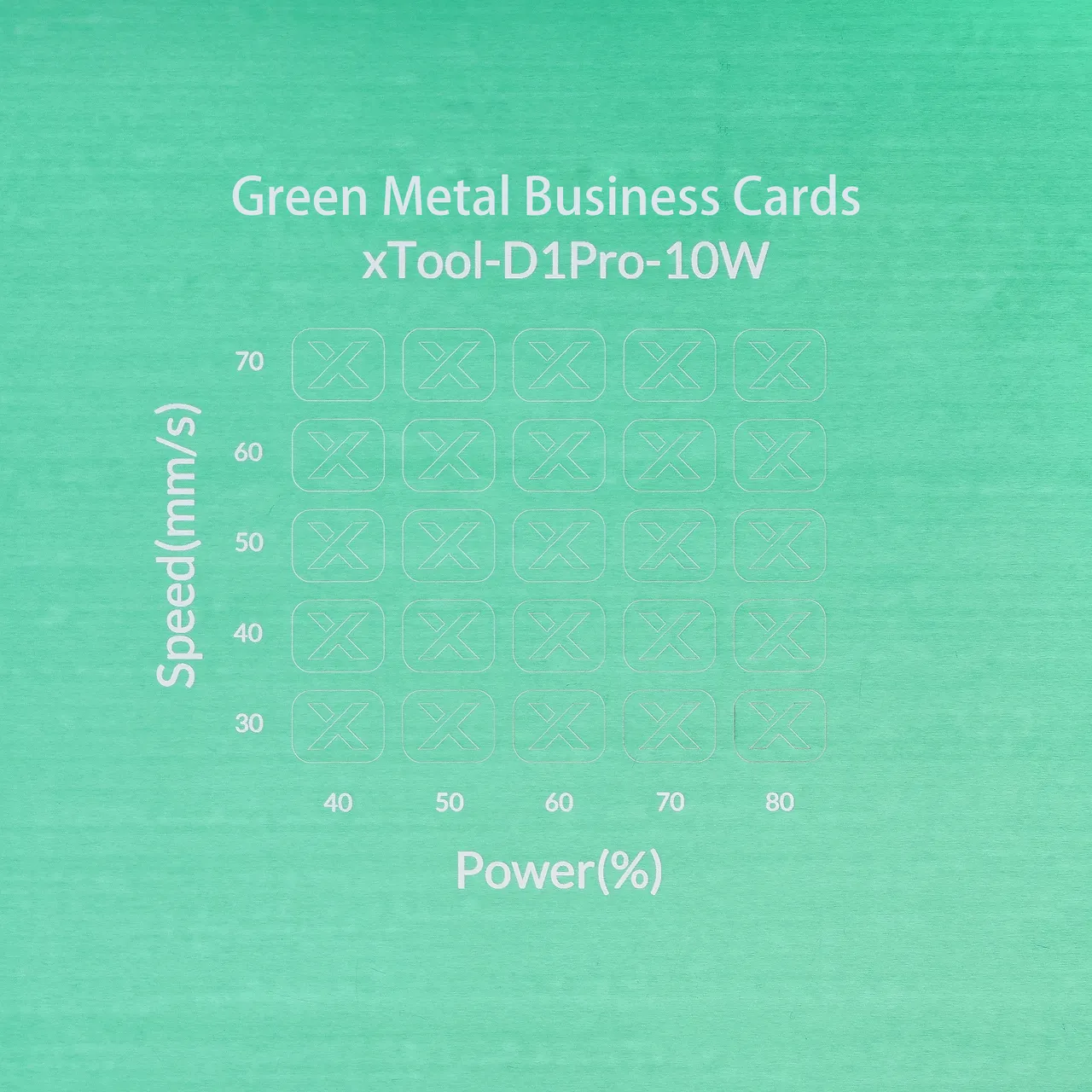Green Metal Business Card test grid