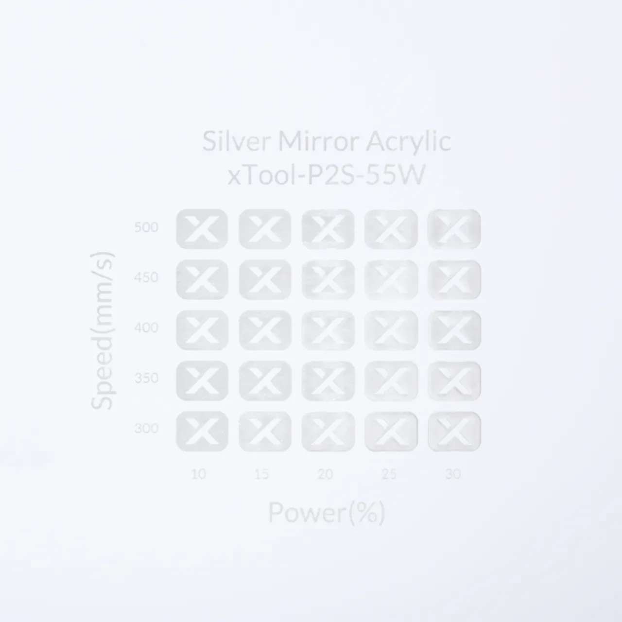 1/8"(3mm) Silver Mirror Acrylic test grid