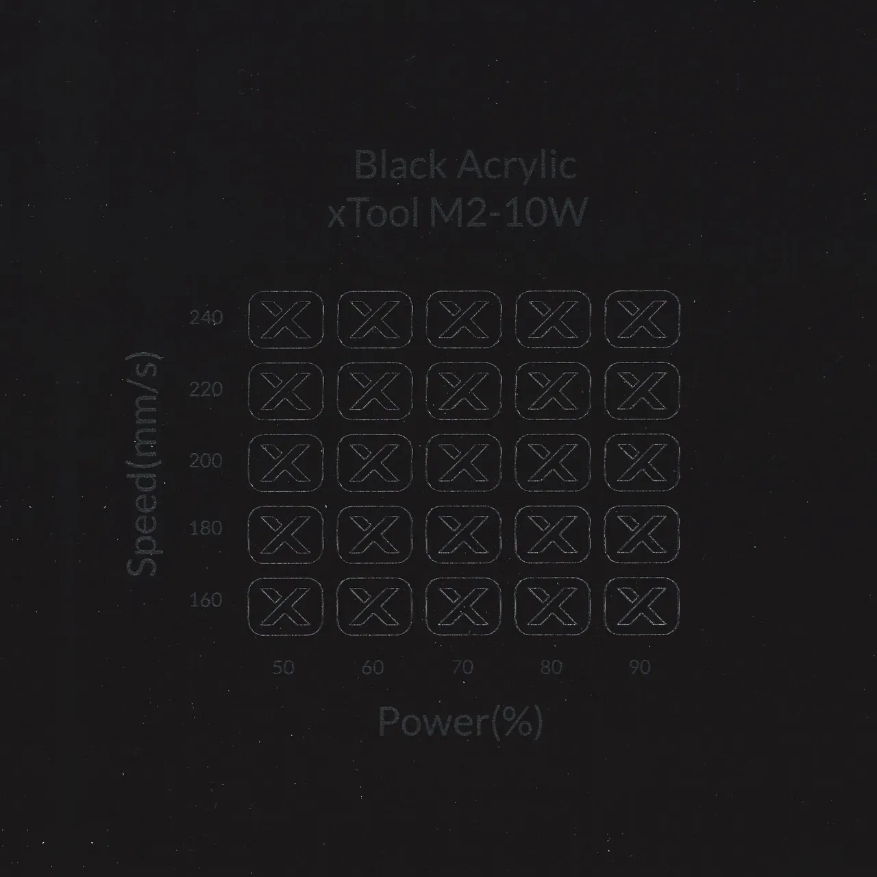 3/64"(1mm) Black Acrylic test grid