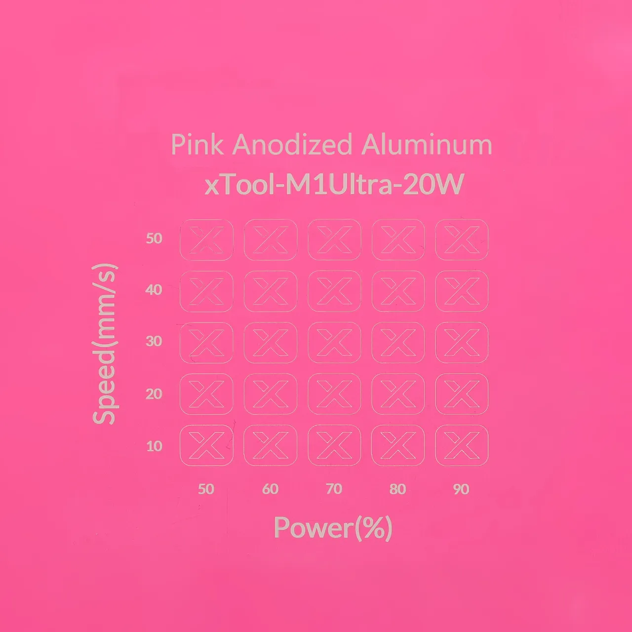 Pink Anodized Aluminum Bone Dog Tag test grid
