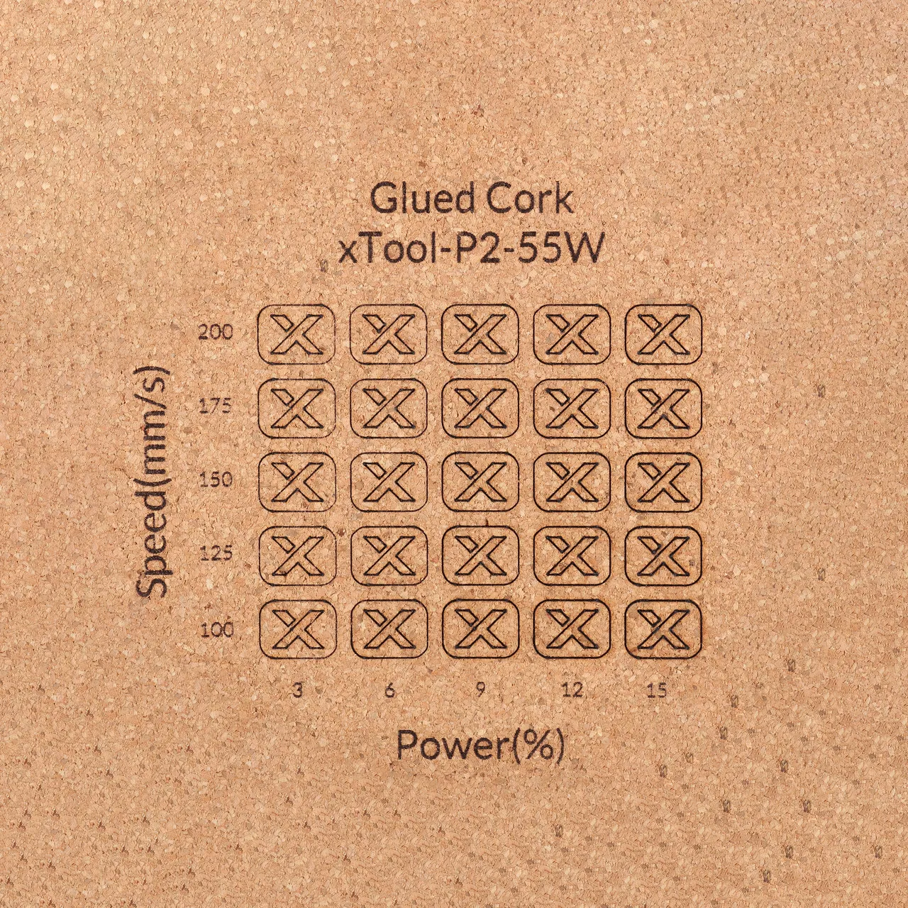 Glued Cork test grid
