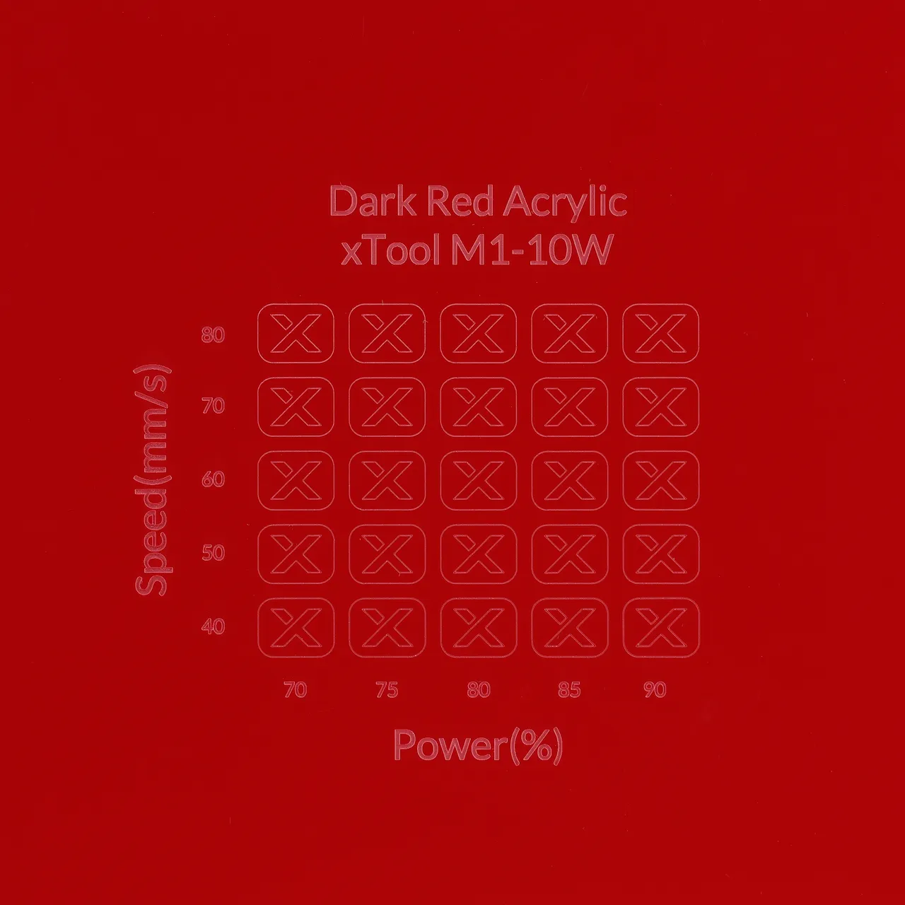 1/8"(3mm) Dark Red Acrylic test grid