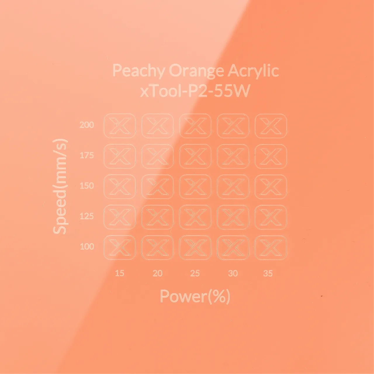 1/8"(3mm) Peachy Orange Acrylic test grid