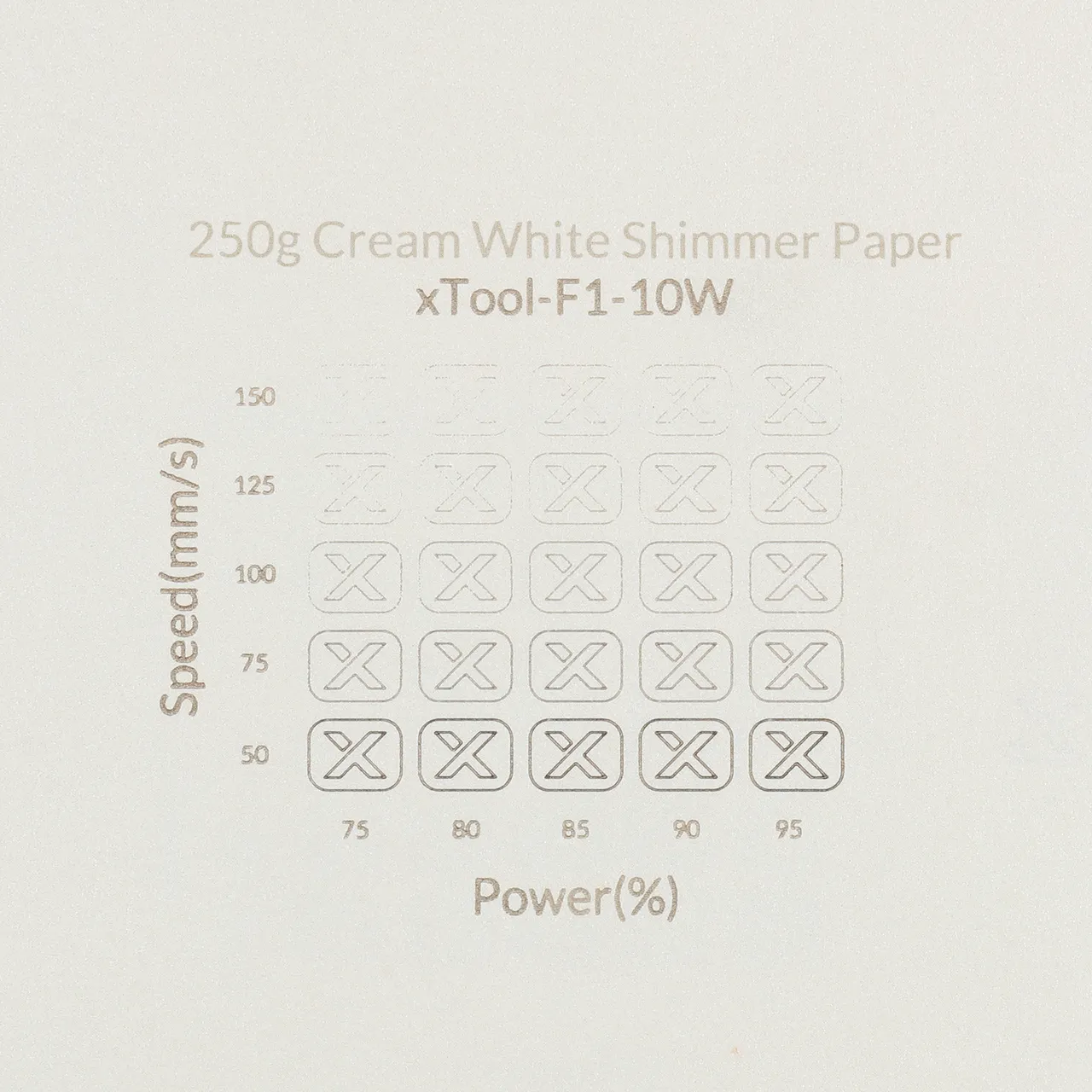 Cream White Shimmer Paper-7oz(250g) test grid