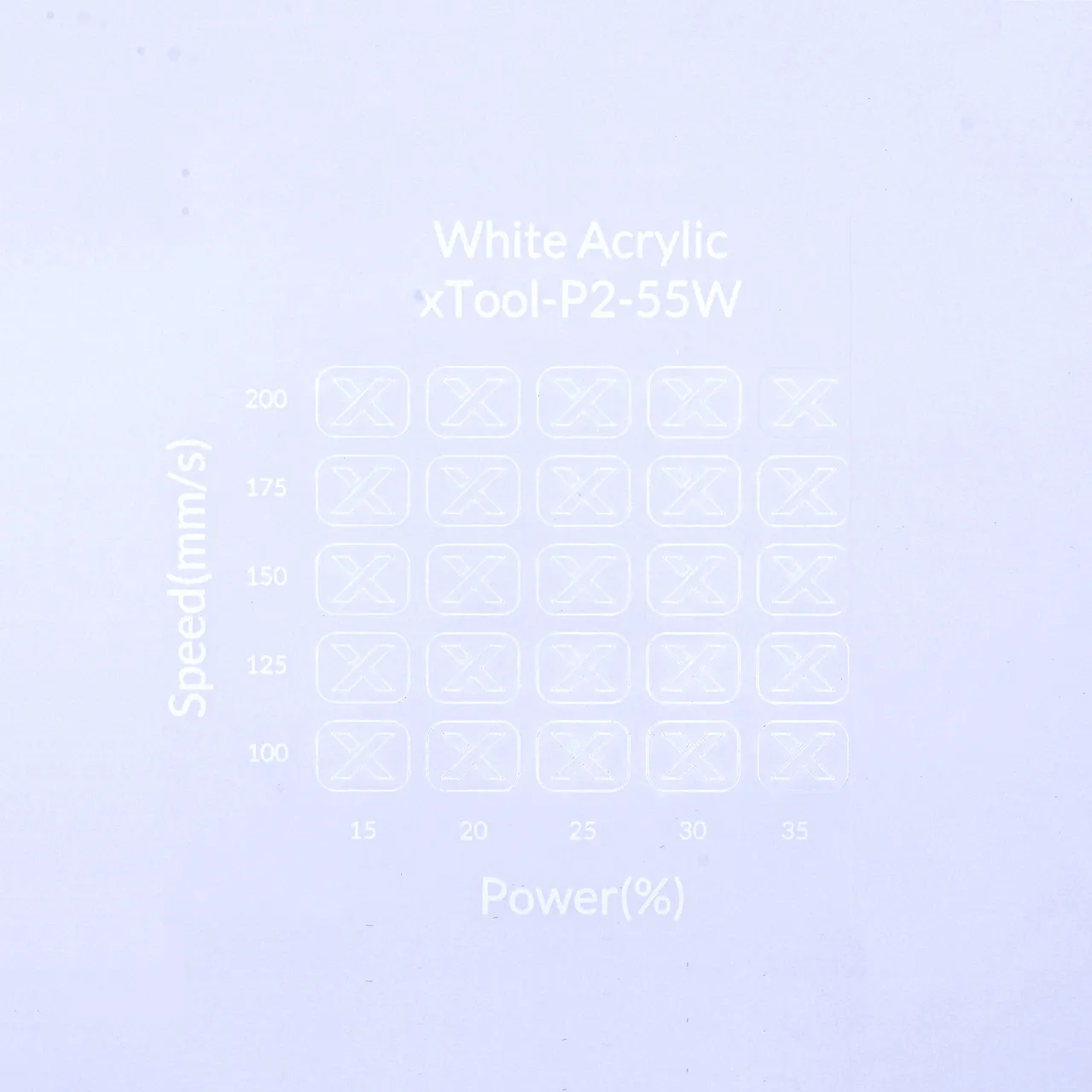 1/8"(3mm) White Acrylic test grid