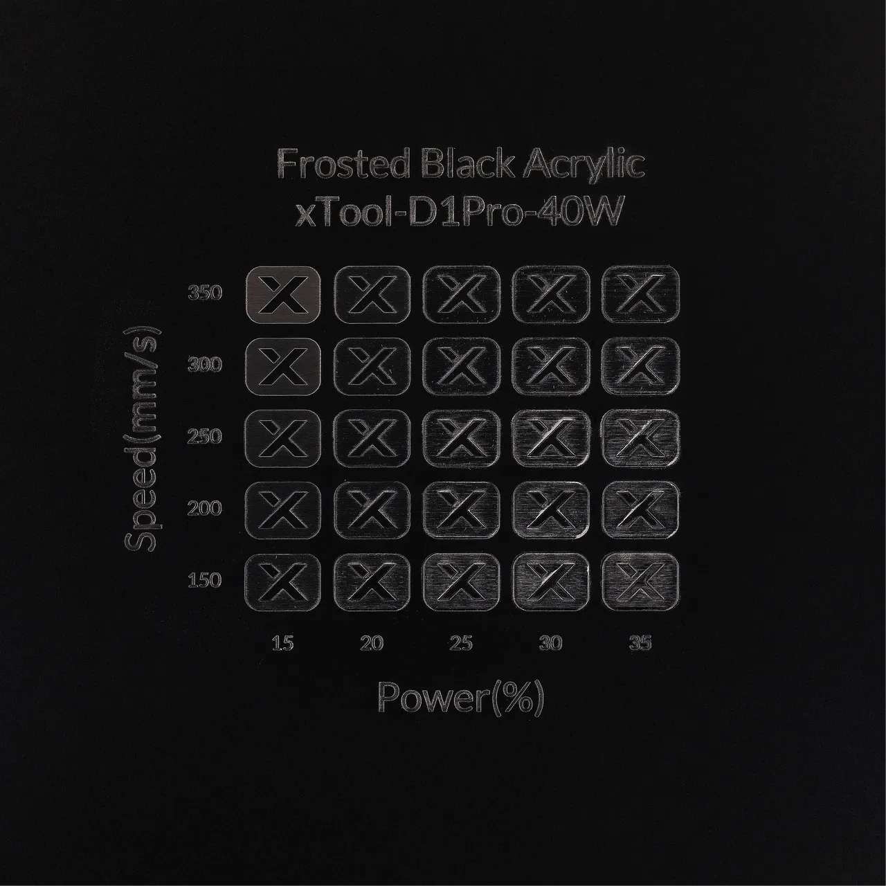 1/8"(3mm) Frosted Black Acrylic test grid