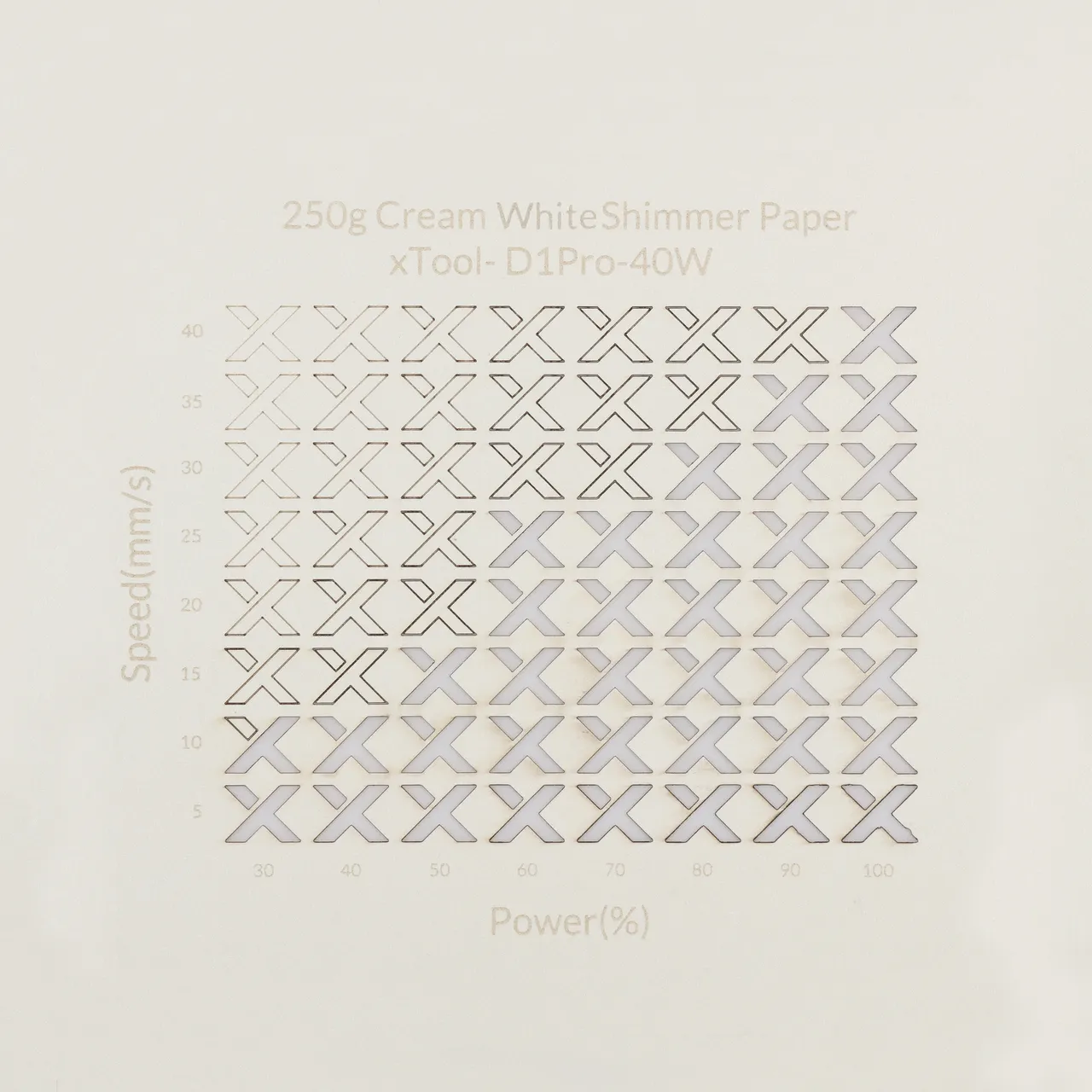 Cream White Shimmer Paper-7oz(250g) test grid
