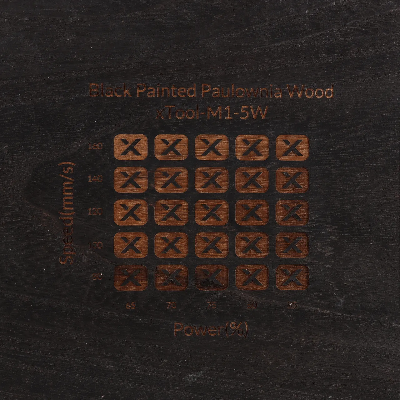 Black Painted Paulownia Wood test grid