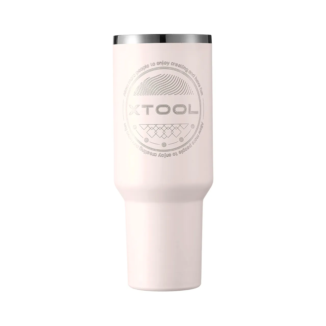 40oz(1183ml) Pink to Silver Tumbler with Removable Handle