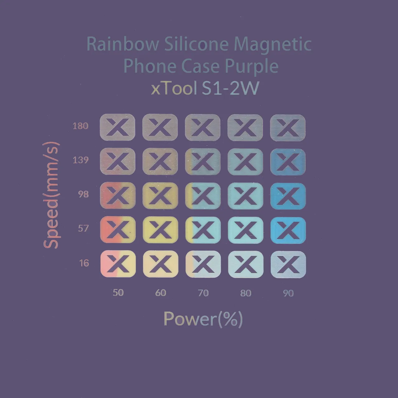Rainbow Silicone Magnetic Phone Case Purple test grid