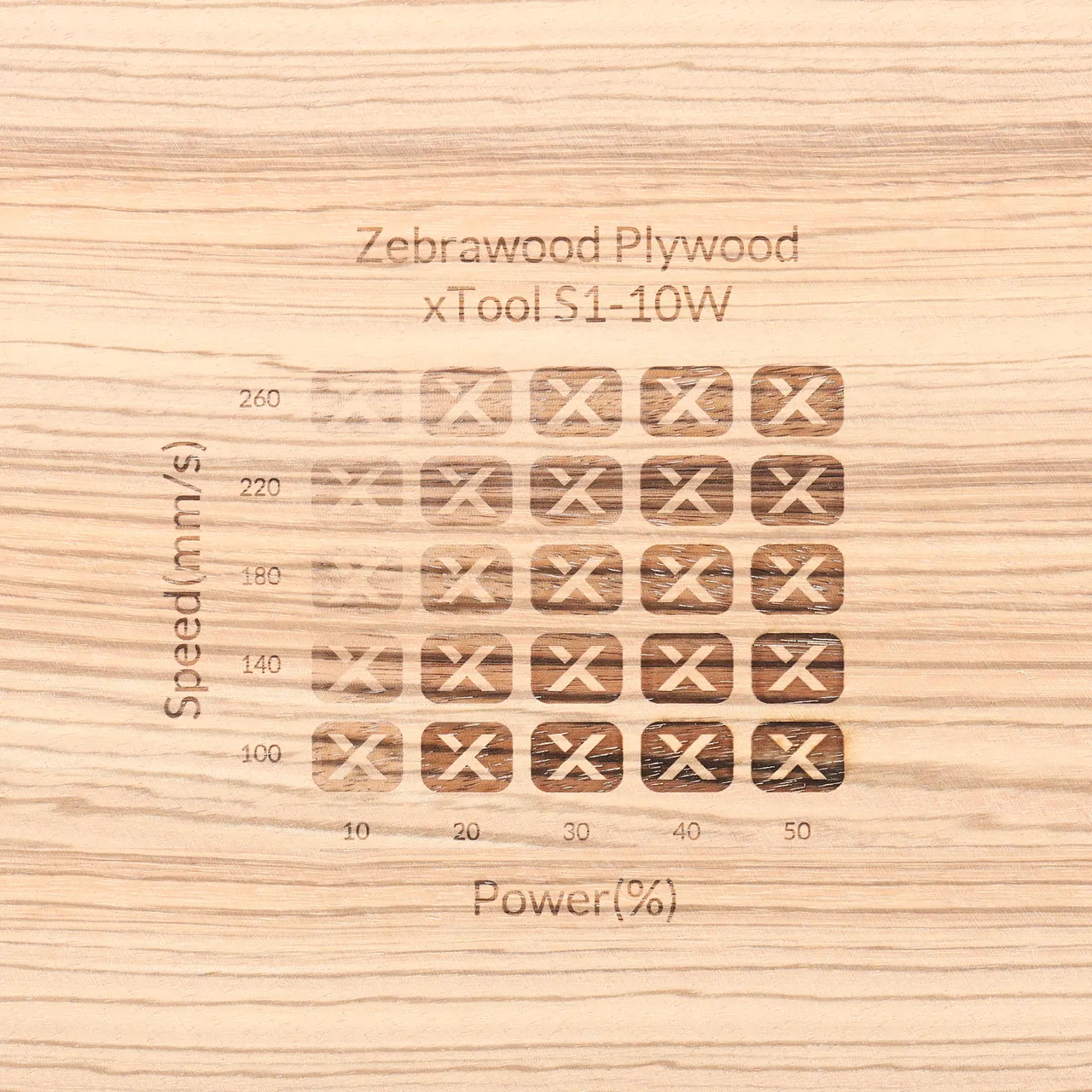 1/8"(3mm) Zebrawood Plywood test grid