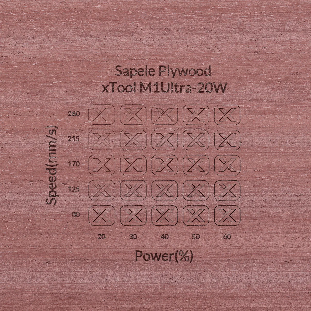 1/8"(3mm) Sapele Plywood test grid