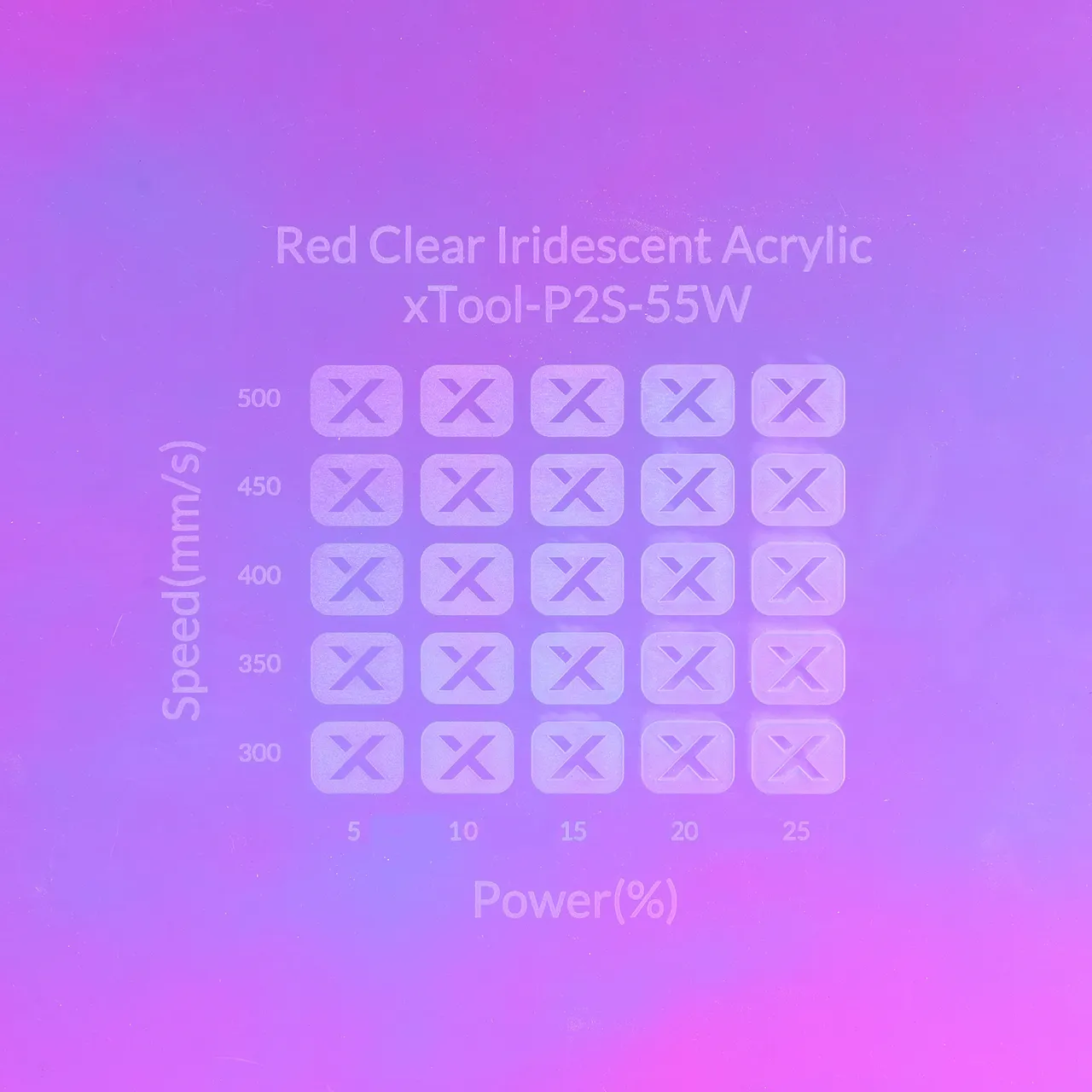 1/8"(3mm) Red Clear Iridescent Acrylic test grid