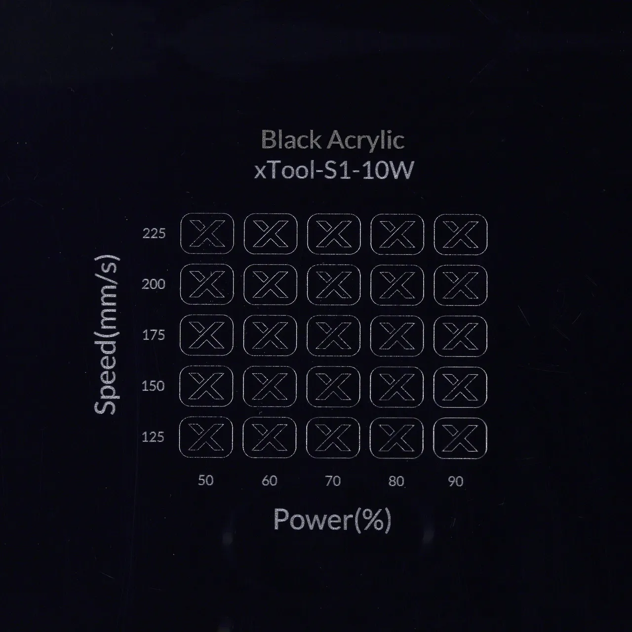 3/64"(1mm) Black Acrylic test grid