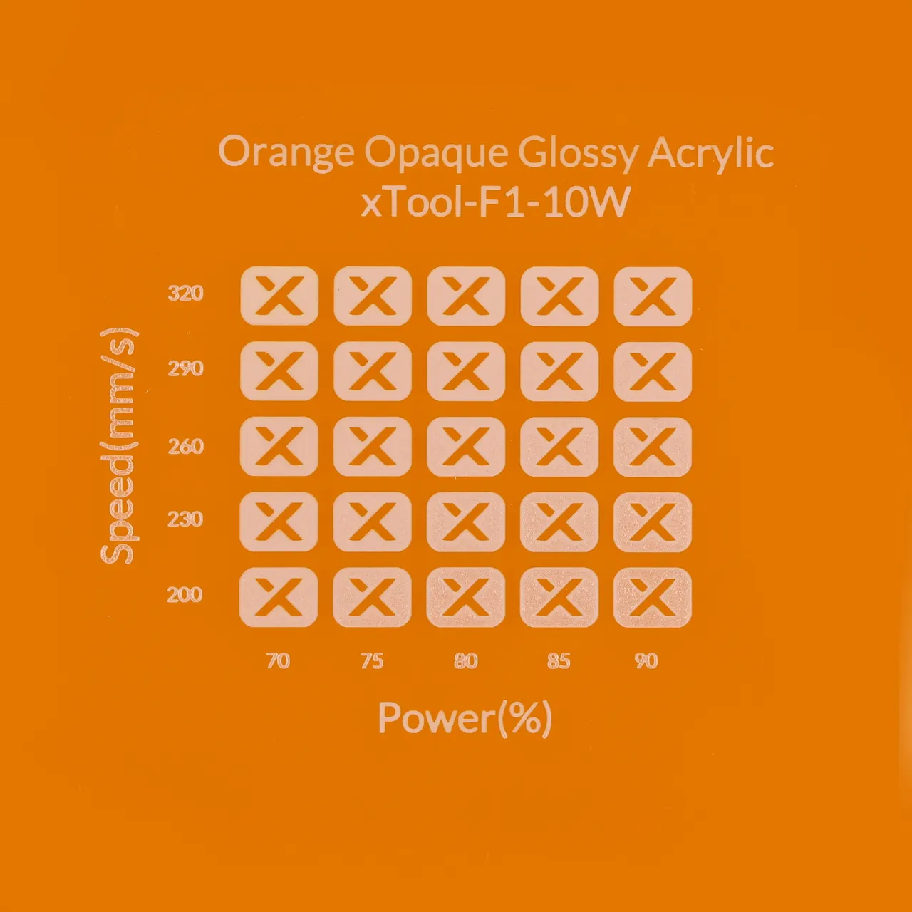 1/8"(3mm) Carrot Orange Acrylic test grid