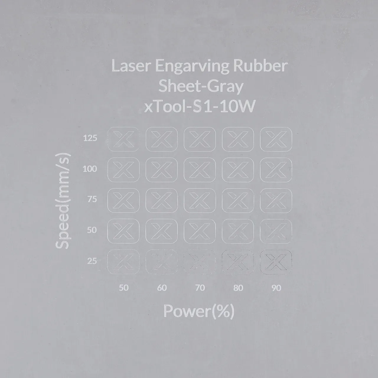 Grey Laser Engraving Rubber Sheet test grid