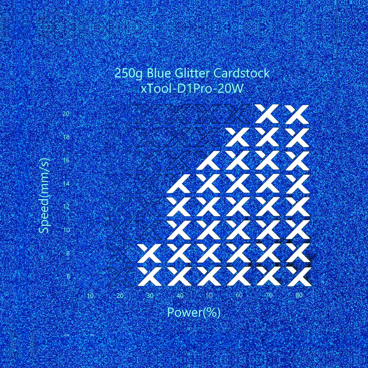 Blue Glitter Cardstock-7oz(250g) test grid