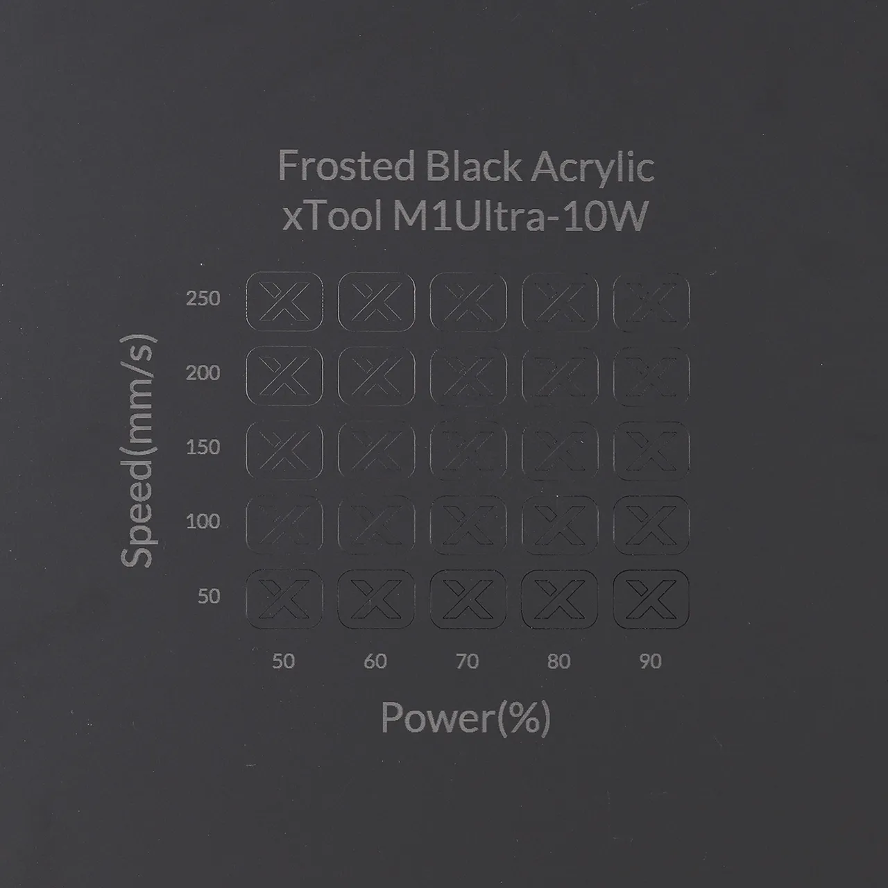 1/8"(3mm) Frosted Black Acrylic test grid