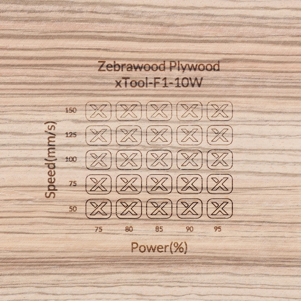 1/8"(3mm) Zebrawood Plywood test grid