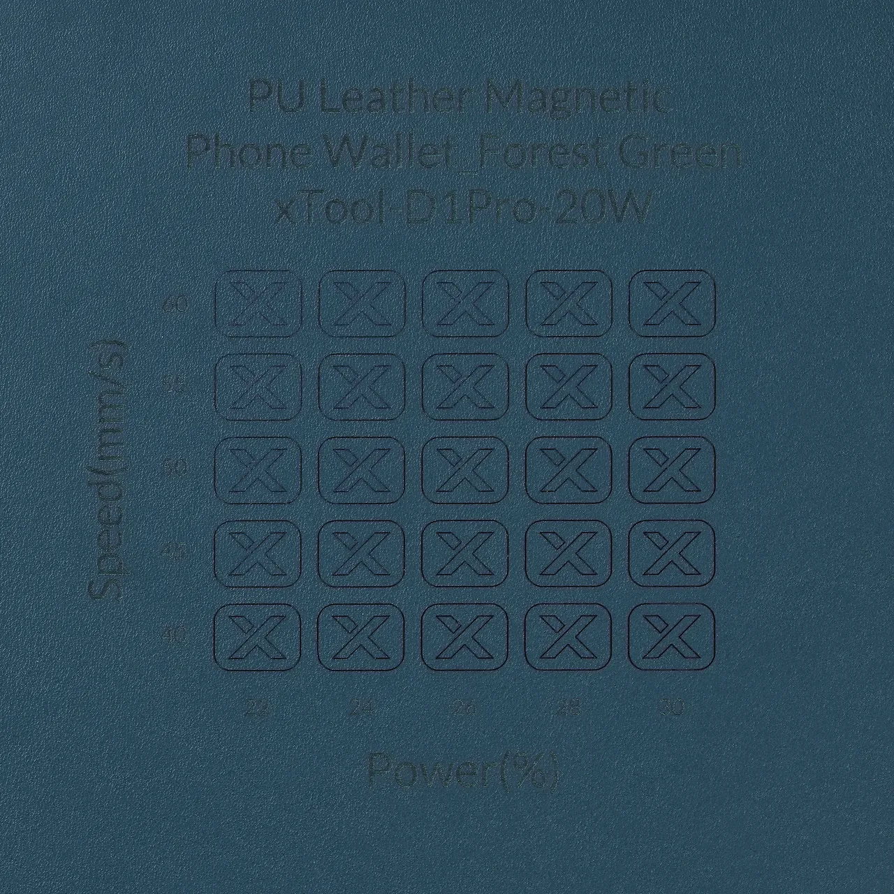 Green PU Leather test grid